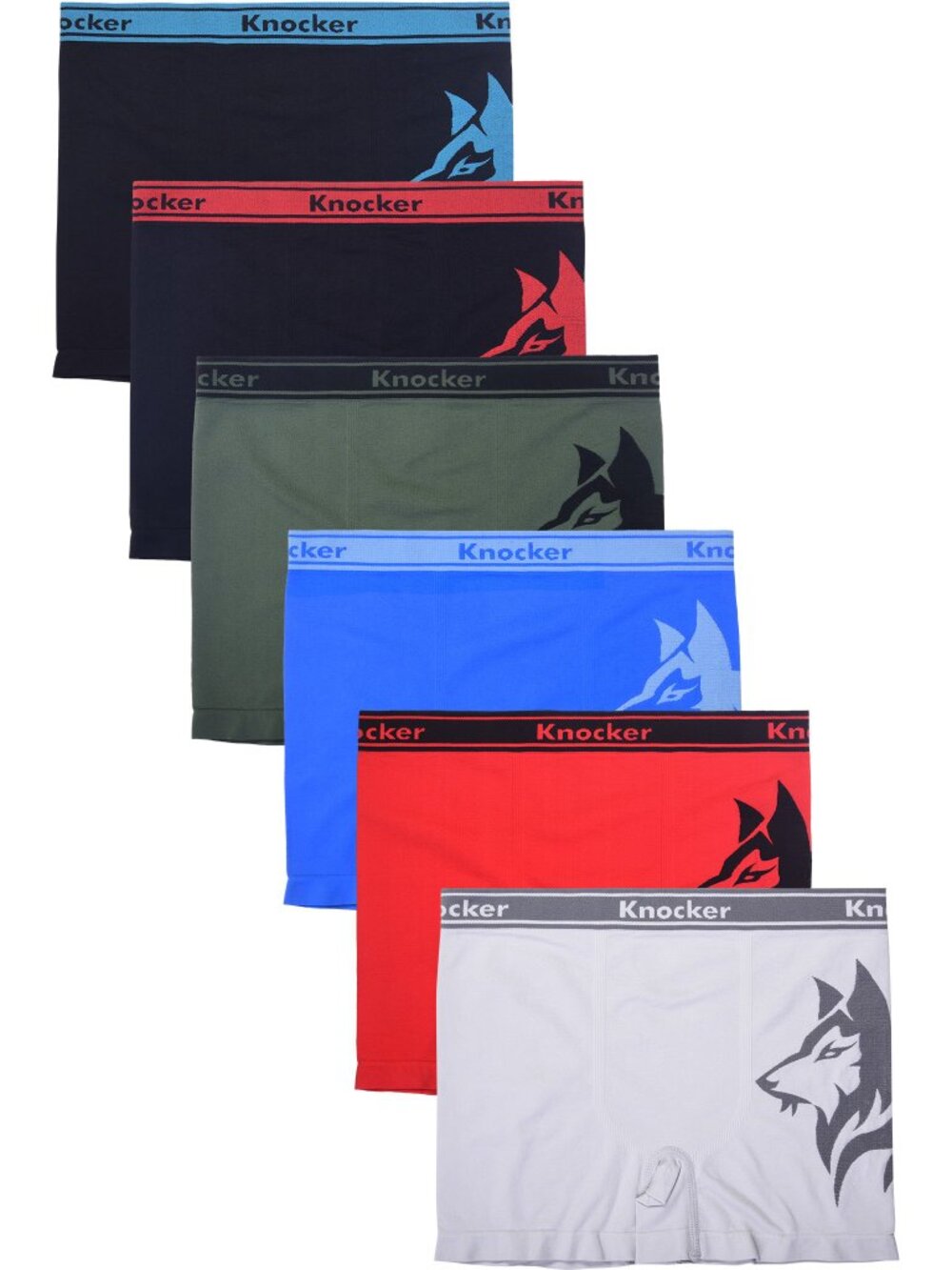 $10 SALE PACK OF 6 - Knocker Men's Nylon Blend Seamless Boxer Briefs